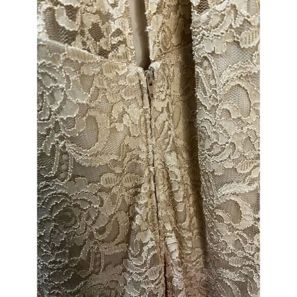 Teeze Me Gold Ombre V Neck Floral Lace Slip Strap Halter Dress Small - Picture 3 of 7